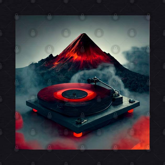 Turntable Under a Volcano by AI studio